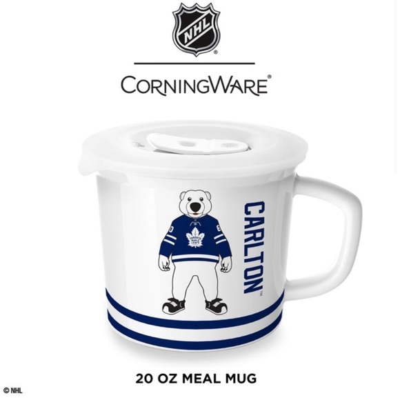 Official NHL Toronto Maple Leafs Carlton the Bear Mascot Corningware Meal Mug - Picture 11 of 13